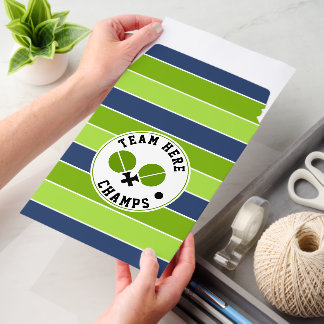 Table tennis ping-pong champs, green blue stripes envelope mailers