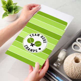 table tennis ping-pong champs, green stripes envelope mailers