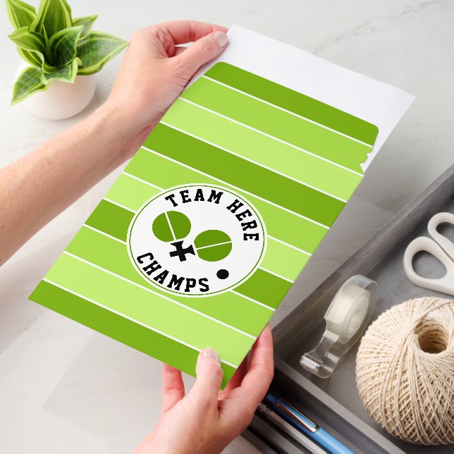 table tennis ping-pong champs, green stripes envelope mailers (Desk)