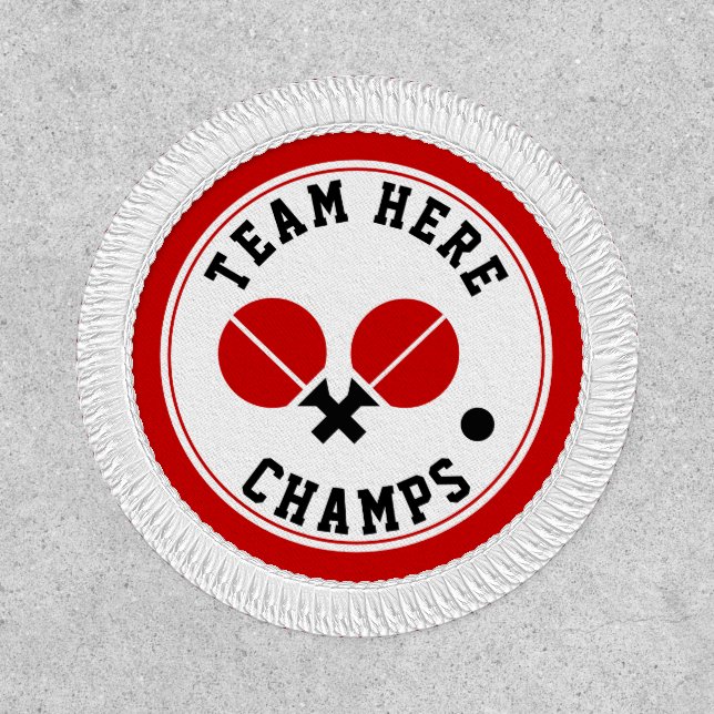 table tennis ping-pong champs red, black patch (Front)