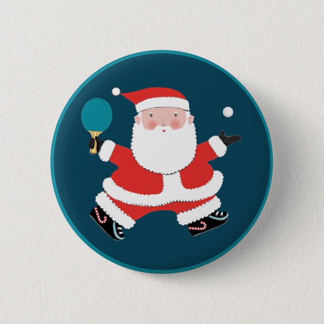 Table Tennis Ping-pong Christmas Stocking Stuffers Button (Front)