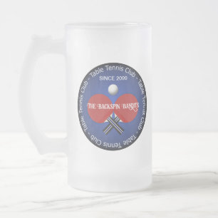 Table Tennis Ping Pong Drinkware  Frosted Glass Beer Mug