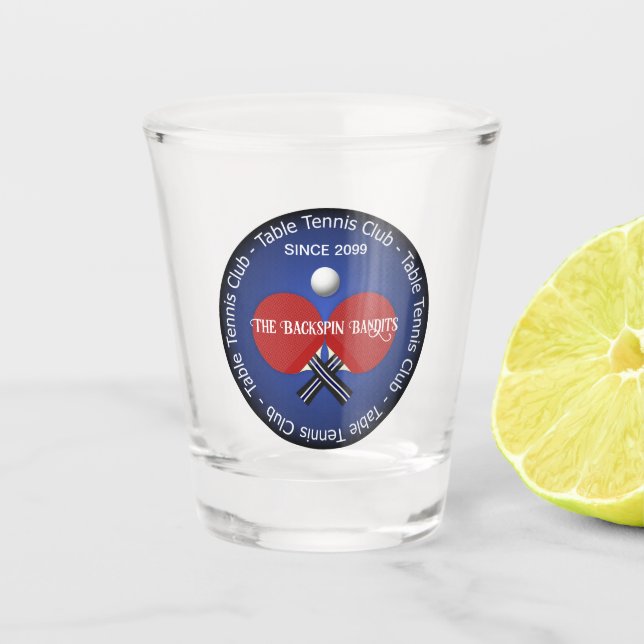 Table Tennis Ping Pong Drinkware Shot Glass (Front)