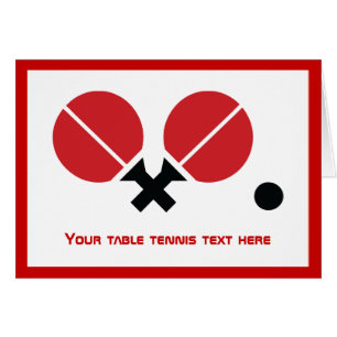 Table tennis ping-pong horizontal greeting card