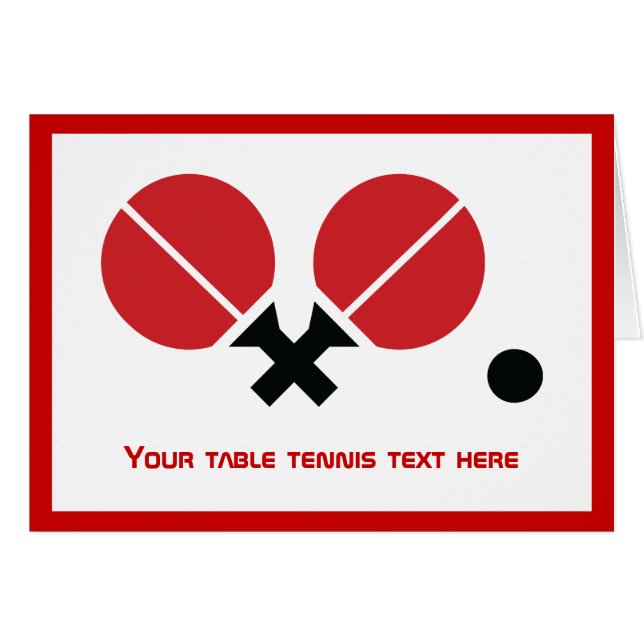 Table tennis ping-pong horizontal greeting card (Front Horizontal)