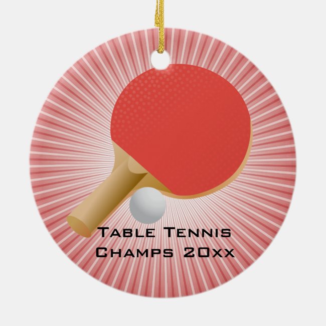 Table Tennis Ping Pong Ornament