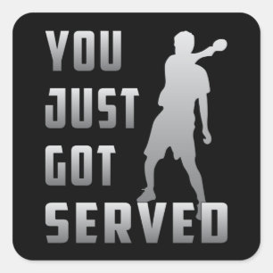 Table Tennis Ping Pong Paddle Player Funny Gift Square Sticker