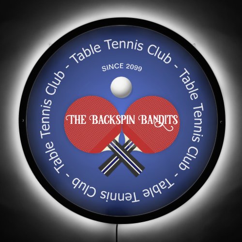 Table Tennis Ping Pong Paddles  Ball LED Sign