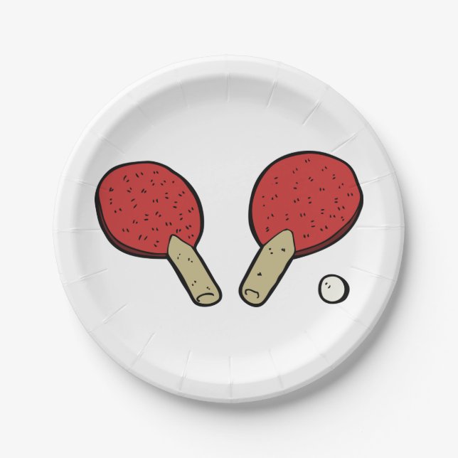 Table Tennis Ping Pong Paper Plates (Front)