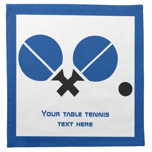 Table tennis ping_pong rackets and ball black blue cloth napkin