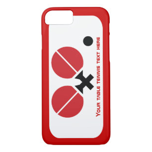 Table tennis ping-pong rackets and ball black, red iPhone 8/7 case