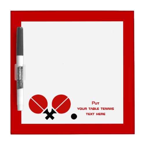 Table tennis ping_pong rackets and ball black red Dry_Erase board