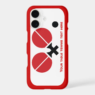 Table tennis ping-pong rackets and ball black, red iPhone 17 case
