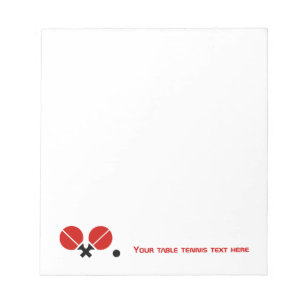 Table tennis ping-pong rackets and ball black, red notepad