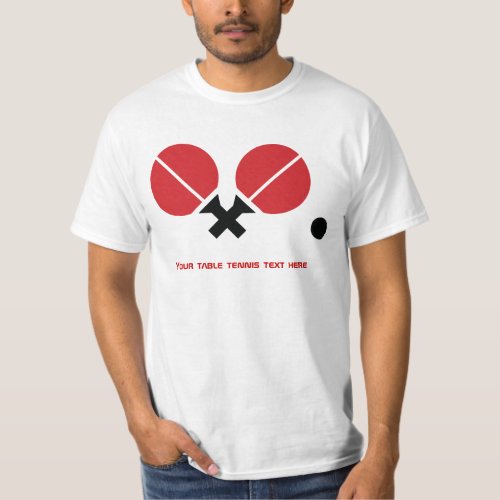 Table tennis ping_pong rackets and ball black red T_Shirt