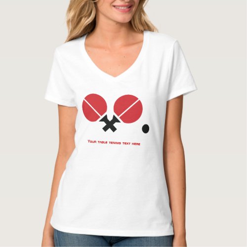 Table tennis ping_pong rackets and ball black red T_Shirt