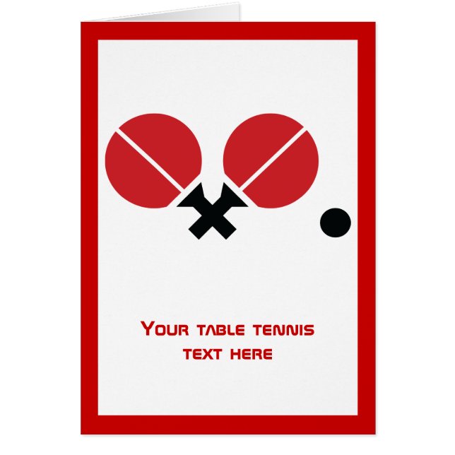 Table tennis ping-pong rackets greeting card (Front)