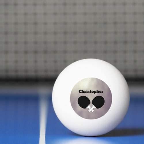 Table Tennis Ping Pong Theme Monogrammed Name Ping Pong Ball