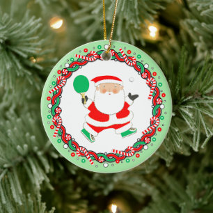 Table Tennis Player Ceramic Ornament