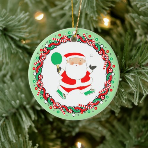 Table Tennis Player Ceramic Ornament