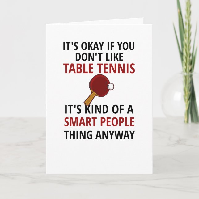 Table Tennis Player Gifts Ping Pong Coach Paddle Card (Front)