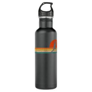 Table Tennis Player Ping Pong Paddle Retro Vintage Stainless Steel Water Bottle