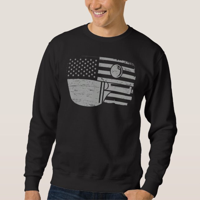 Table tennis player  USA flag  table tennis Sweatshirt (Front)