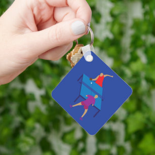 Table Tennis Players Keychain