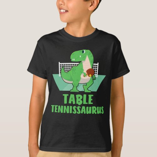 Table Tennis playing Trex Funny Dino Sport T_Shirt