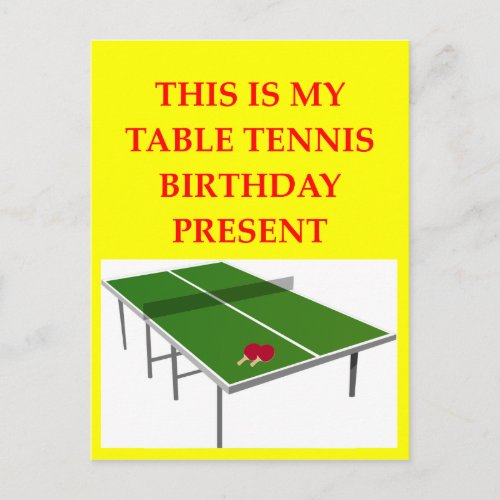 table tennis postcard