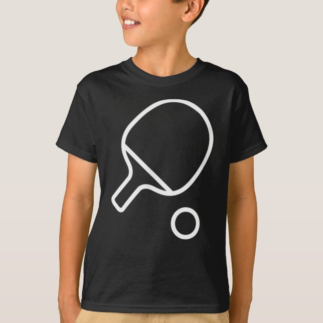 Table Tennis Racket And Ball Retro Ping Pong T-Shirt (Front)