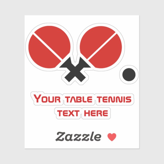 Table tennis rackets and ball black, red sticker (Sheet)