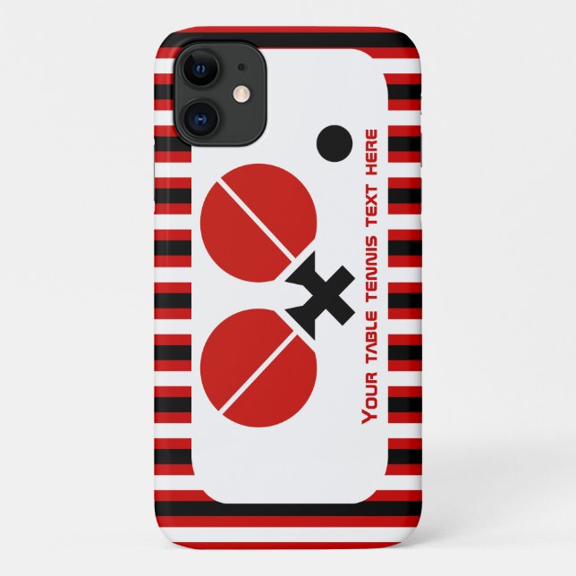 Table tennis rackets and ball black, red stripes Case-Mate iPhone case (Back)