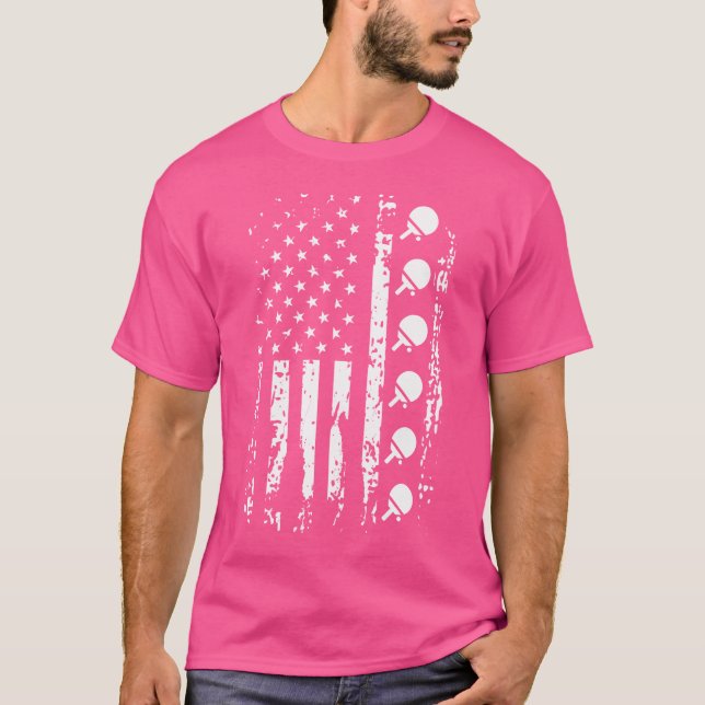 Table Tennis Shirt American Flag Usa Table Tennis  (Front)