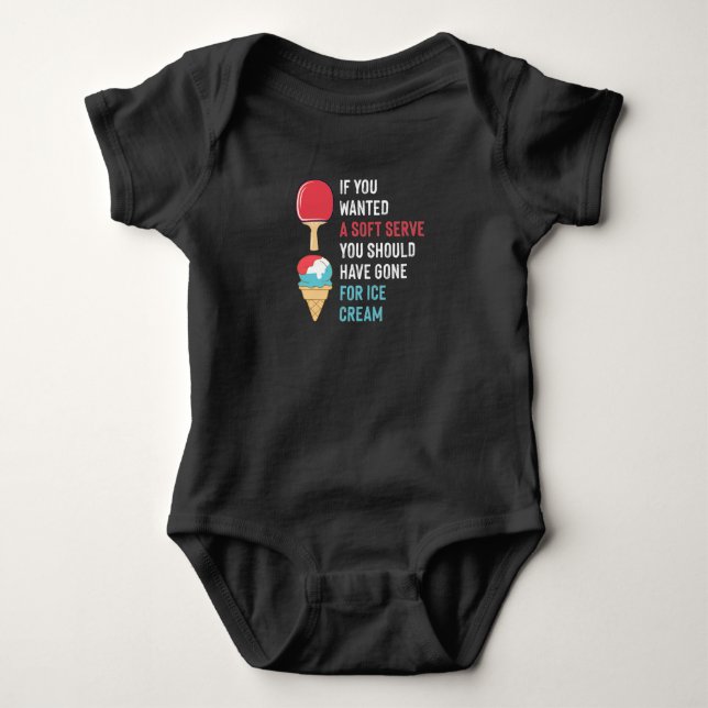 Table Tennis Soft Serve Ice Cream Ping Pong Baby Bodysuit (Front)
