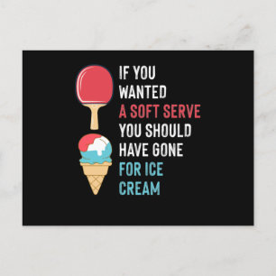 Table Tennis Soft Serve Ice Cream Ping Pong Postcard
