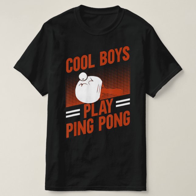 Table Tennis Sport Cool Boys Play Ping Pong  T-Shirt (Design Front)