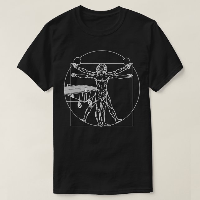 Table tennis Table tennis player Ping Pong da Vinc T-Shirt (Design Front)