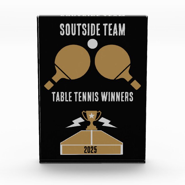 Table Tennis Tournament Acrylic Award (Front)