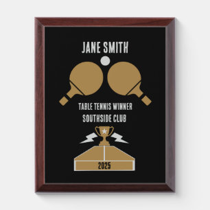 Table Tennis Tournament Award Plaque