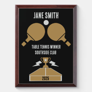 Table Tennis Tournament Award Plaque