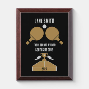 Table Tennis Tournament Award Plaque