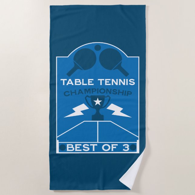 Table Tennis Tournament Beach Towel (Front)