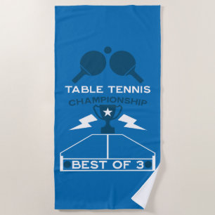 Table Tennis Tournament Beach Towel