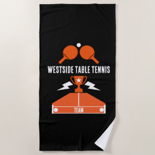 Table Tennis Tournament Beach Towel
