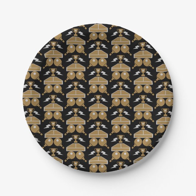 Table Tennis Tournament Paper Plates (Front)