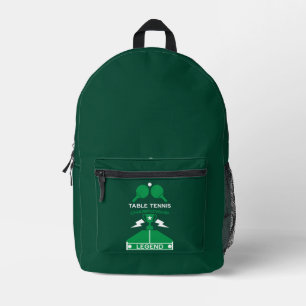 Table Tennis Tournament Printed Backpack