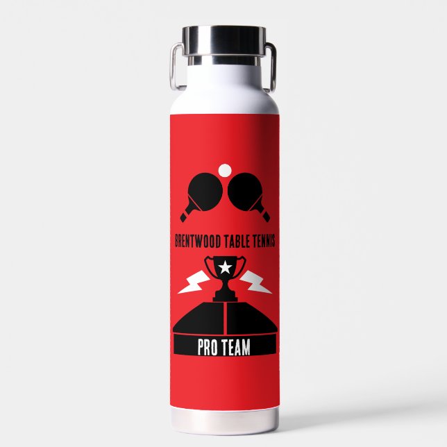 Table Tennis Tournament Water Bottle (Front)