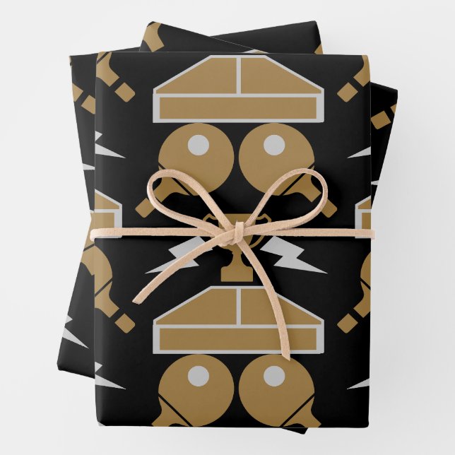 Table Tennis Tournament Wrapping Paper Sheets (In situ)