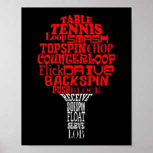 Table tennis word cloud poster